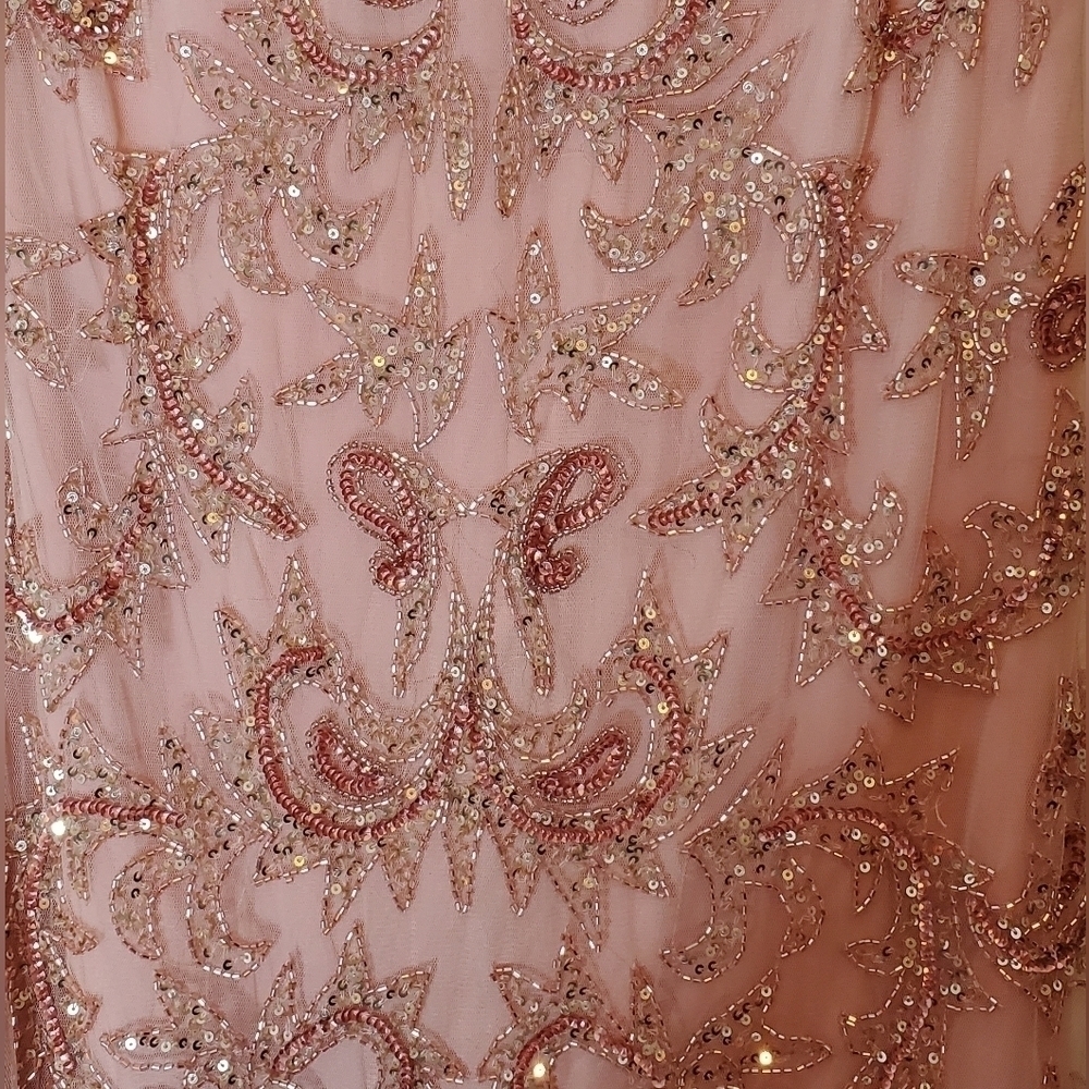 BLUSH Formal Midi Dress Size 4 Beaded Sequin NWT by Pisarro Nights at Nordstrom - Picture 4 of 7